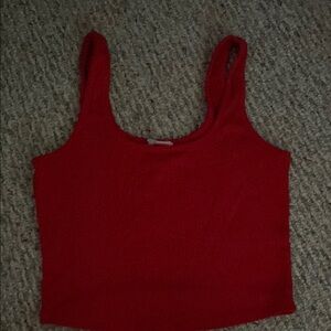 Bozzolo Red Fitted Crop Tank Top